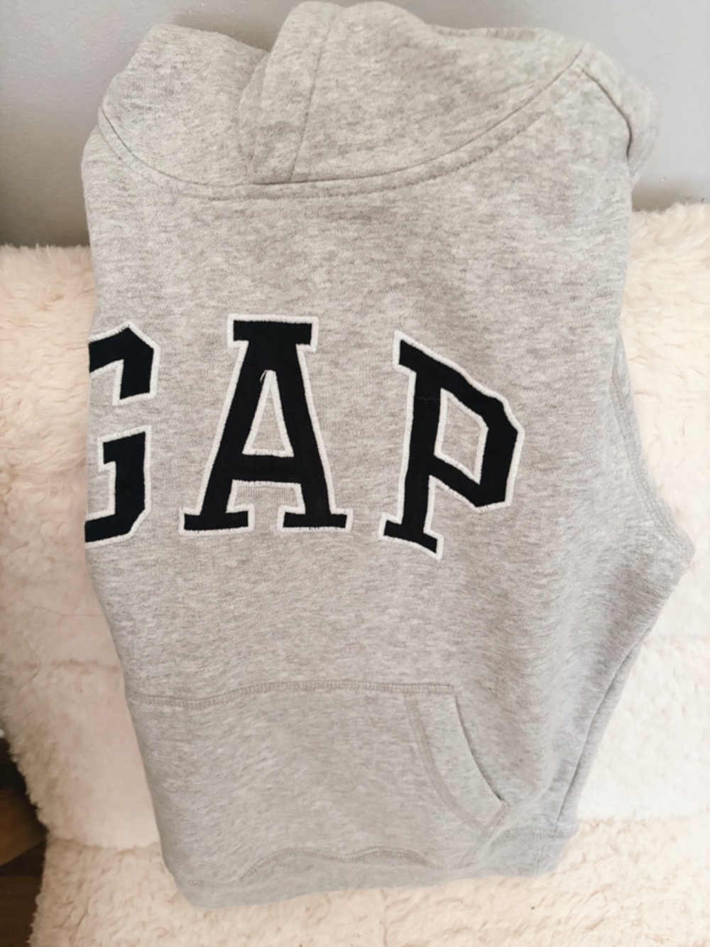 GAP Light Gray Hoodie with navy Logo